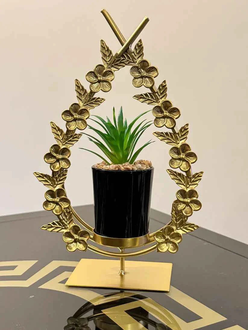 Metallic Golden Planter Stand