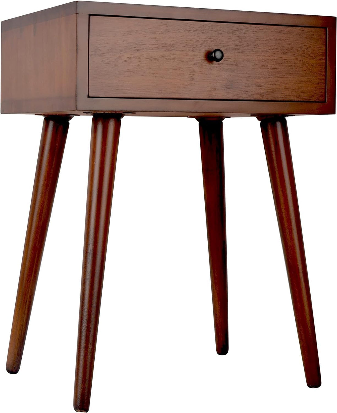 Decor Therapy Mid Century 1-Drawer Wood Side Accent Table (Brown)