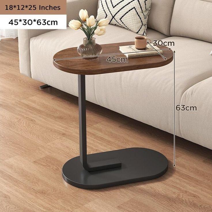 Modern Black & Brown Oval Shap Side Table Coffee Table