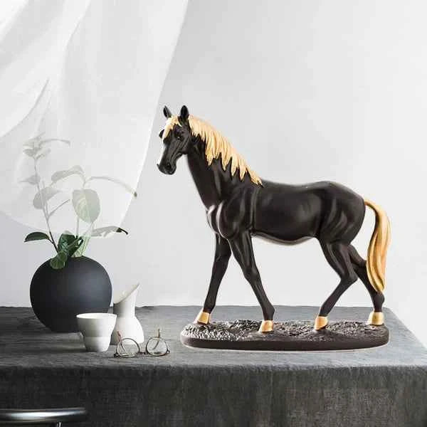 Ceramic Horse Showpiece for Home Decor - Elegant Decorative Accent - Furniko.pk